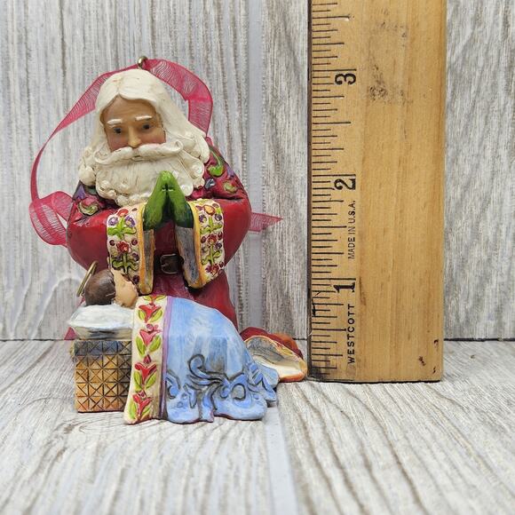 Jim‎ Shore Heartwood Creek Santa Praying Baby Jesus Nativity Ornament 4013899 - Picture 6 of 6